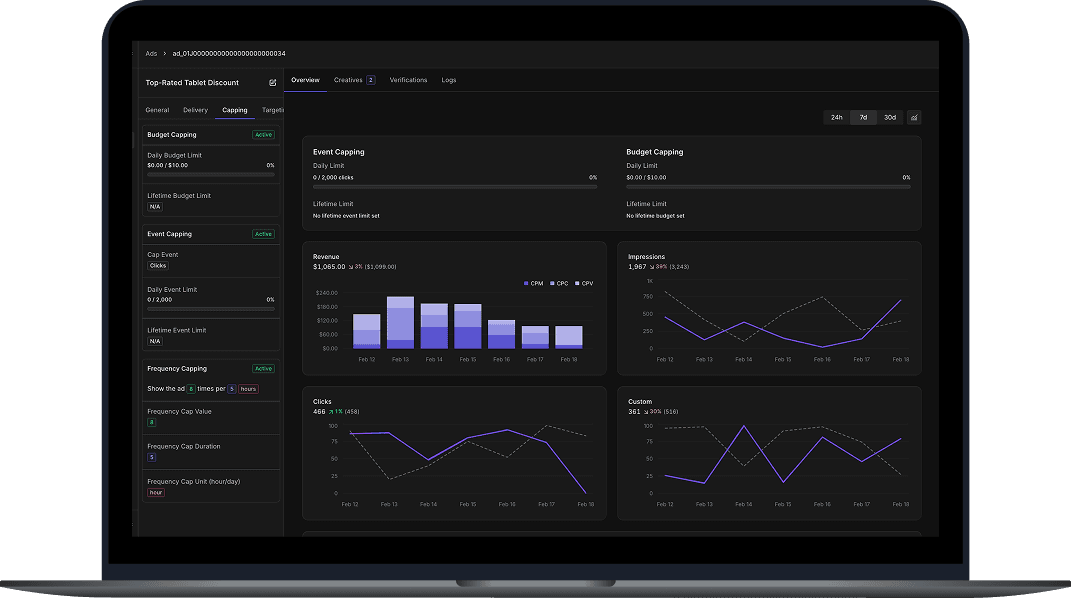 Admoai platform shown on a laptop